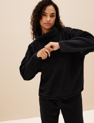 

Womens Body Fleece Lounge Top - Black, Black