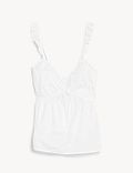 Pure Cotton Dobby Lace Trim Cami Top