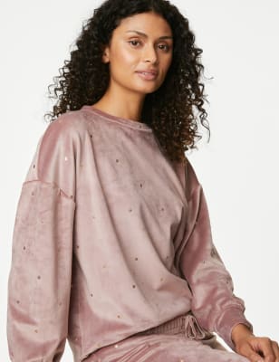 

Womens Body by M&S Flexifit™ Velour Foil Polka Dot Lounge Sweatshirt - Nutmeg, Nutmeg