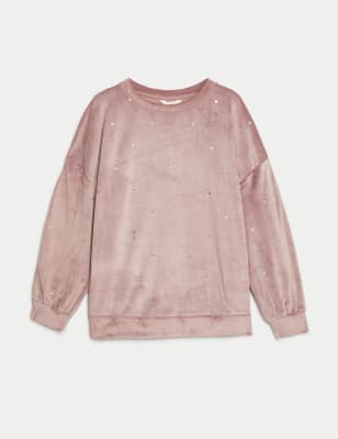 Flexifit™ Velour Foil Spot Lounge Sweatshirt