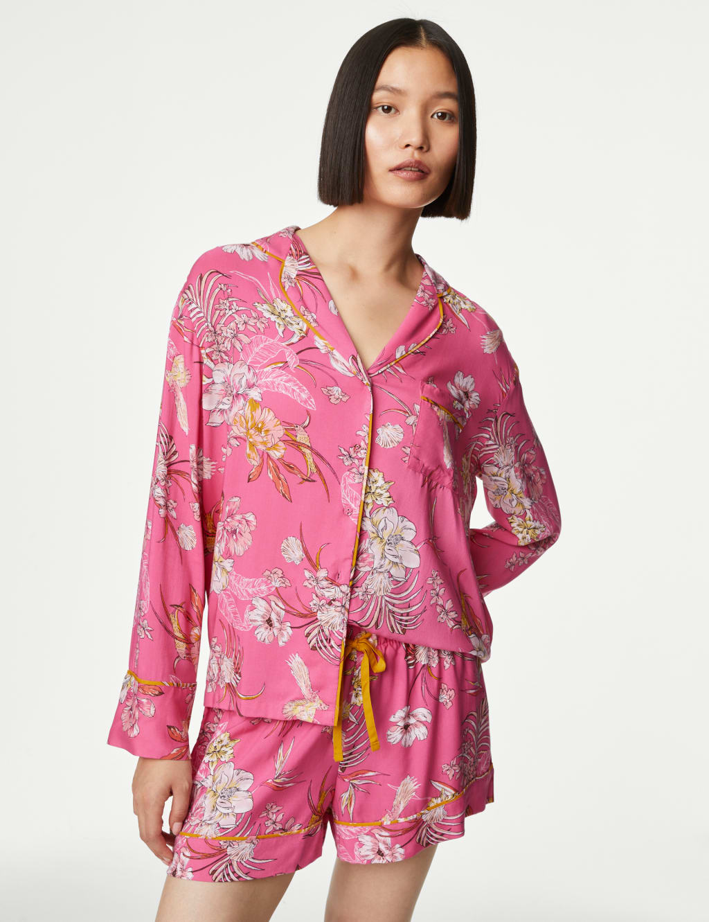 Floral Revere Collar Pyjama Top image 4