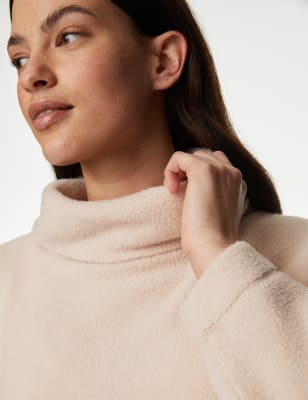 

Womens M&S Collection Fleece Funnel Neck Lounge Sweatshirt - Soft Opaline, Soft Opaline