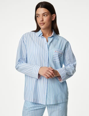 Pure Cotton Striped Pyjama Top