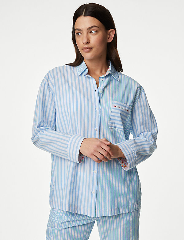 Cool Comfort™ Pure Cotton Striped Pyjama Top - AT