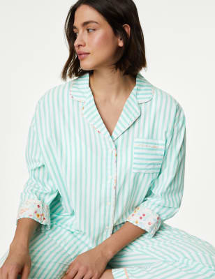 Cool Comfort™ Pure Cotton Striped Pyjama Top - US