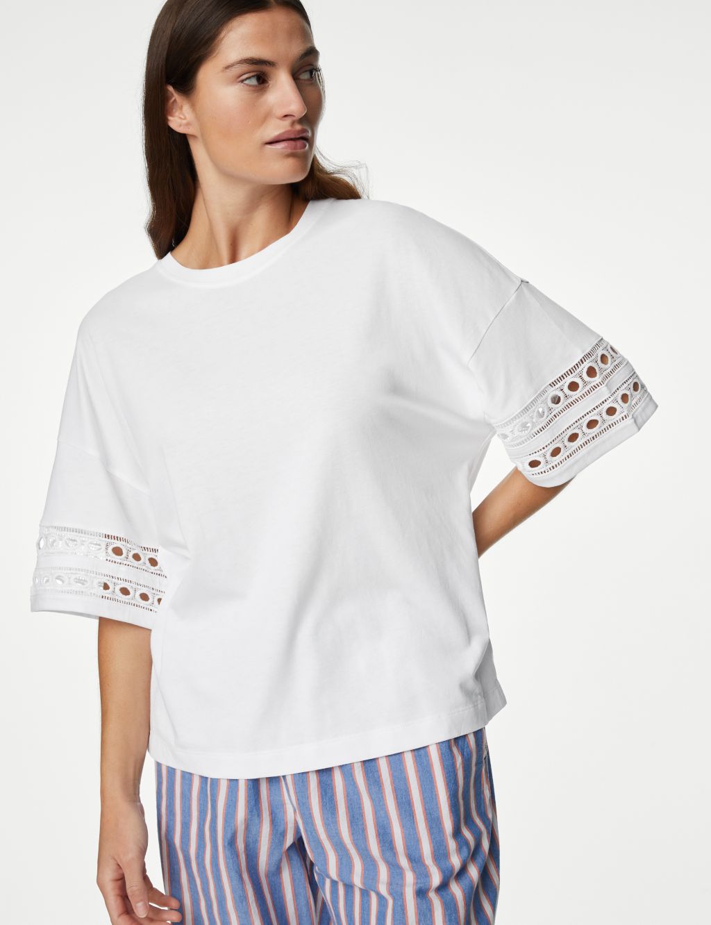 Cotton Modal Embroidered Pyjama Top