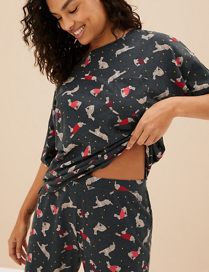Cotton Mix Printed Relaxed Fit Pyjama Set
