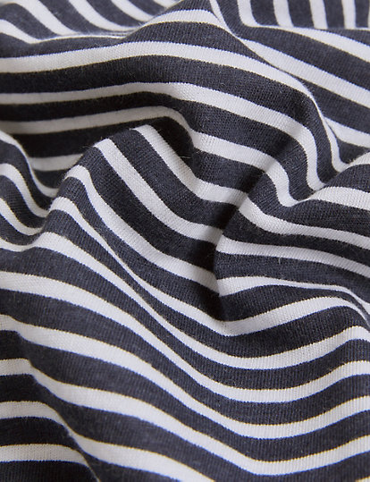 Pure Cotton Striped Cropped Pyjama Set