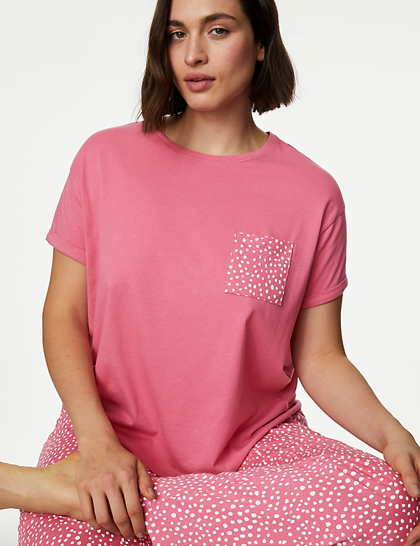 Pure Cotton Spot Print Pyjama Set - QA