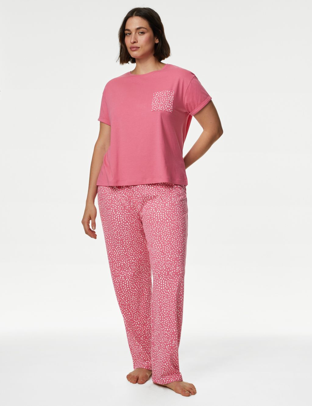 Pure Cotton Spot Print Pyjama Set image 3