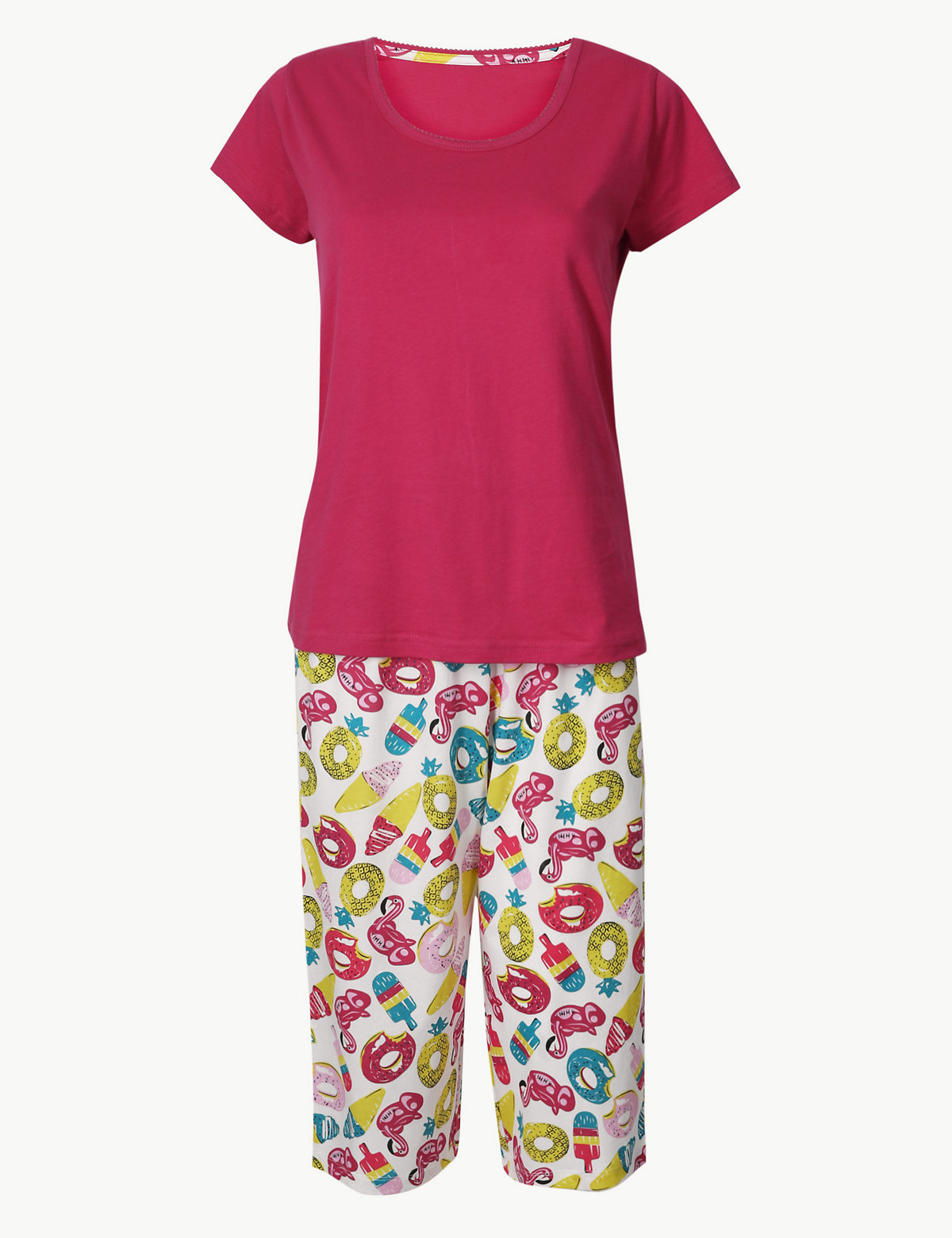 Pure Cotton Summer Cropped Pyjama Set