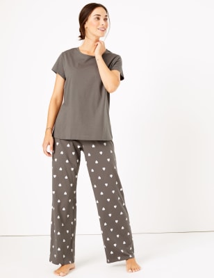 Pyjama 100&nbsp;% coton &agrave; imprim&eacute; coeurs