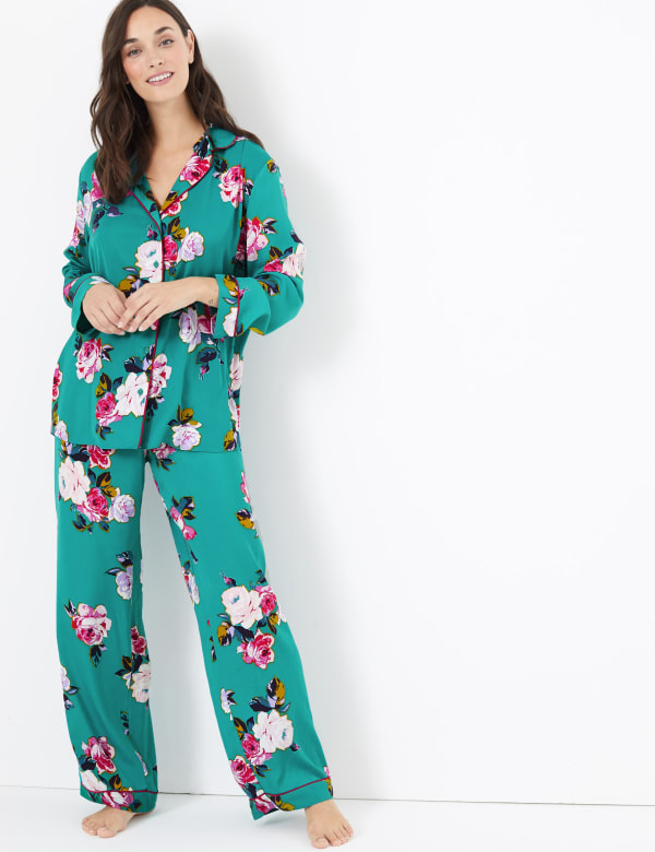 Satin Floral Print Pyjama Set