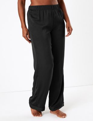 Black Piped Satin Shorts Pyjama Set