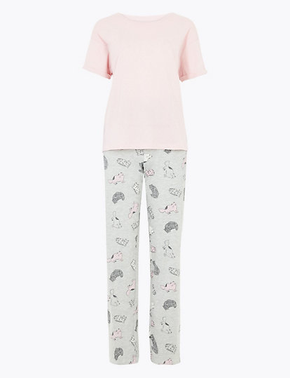 Cotton Cat Print Pyjama Set