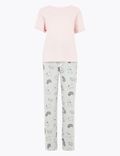 Cotton Cat Print Pyjama Set