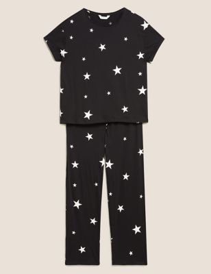 Cotton Star Print Short Sleeve Pyjama Set 