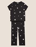 Pure Cotton Star Print Pyjama Set