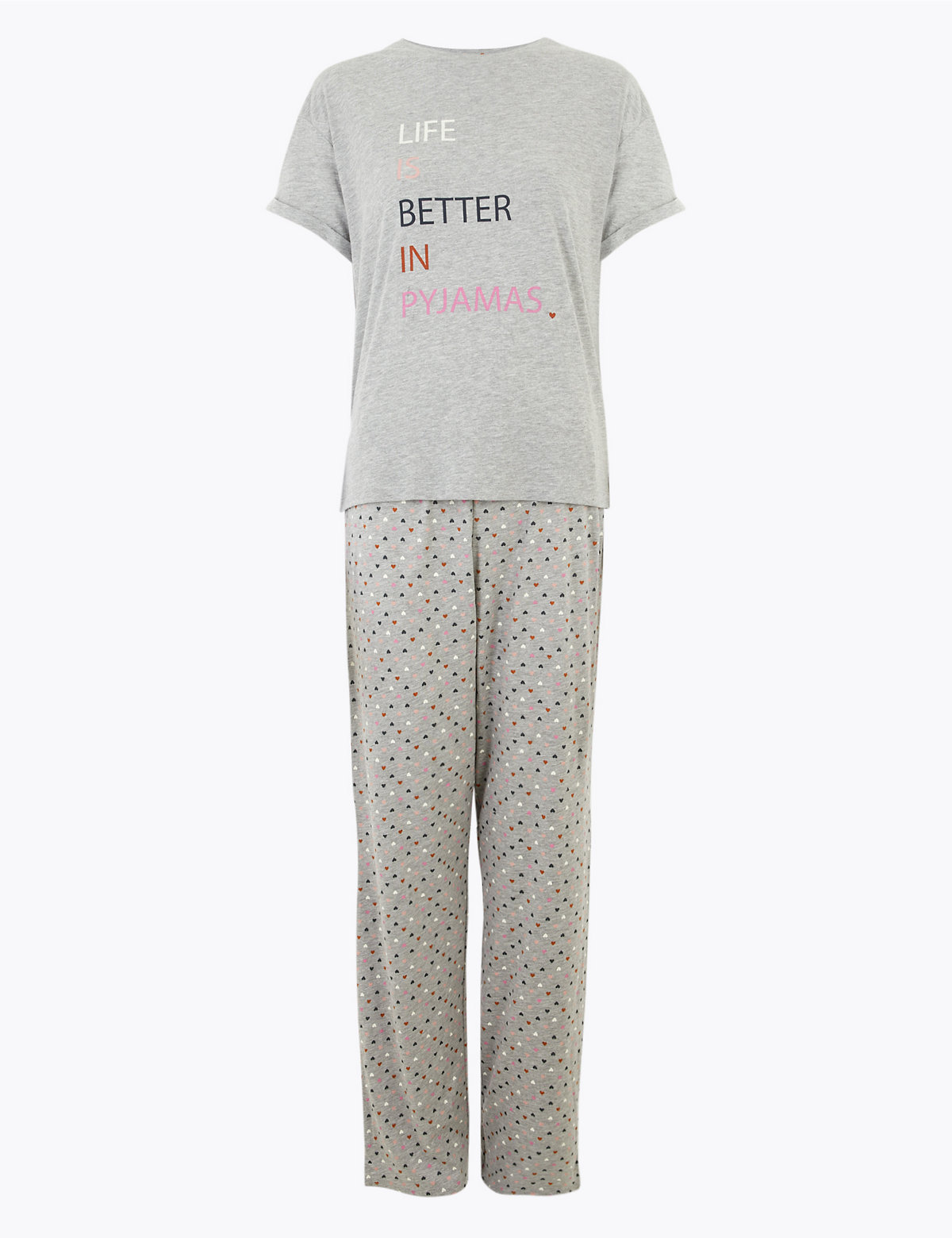 Cotton Life Is Better Slogan Pyjama Set