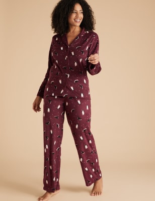 Fleece Penguin Print Pyjama Set