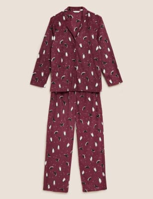 Fleece Penguin Print Pyjama Set