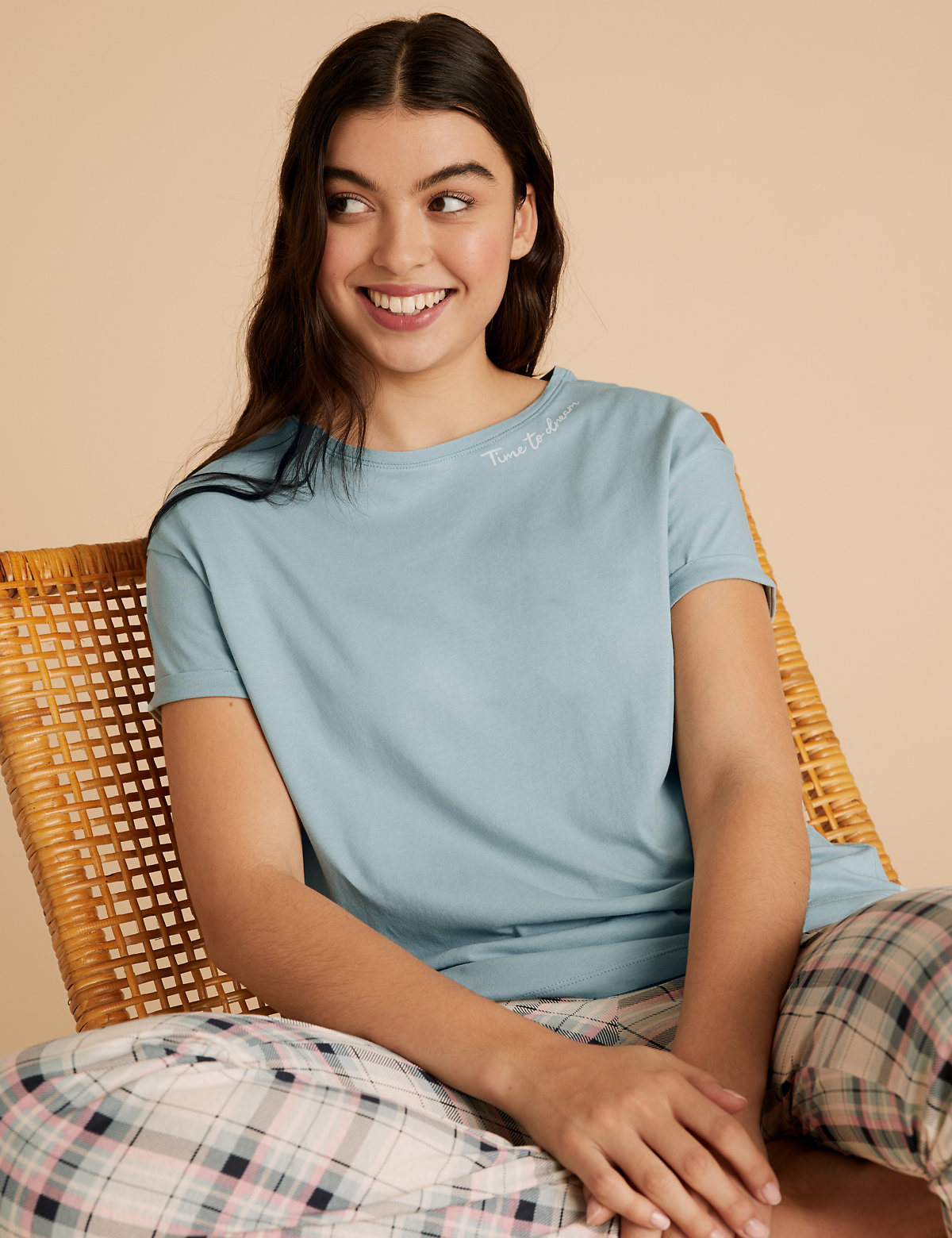 Pure Cotton Time To Dream Slogan Pyjama Set