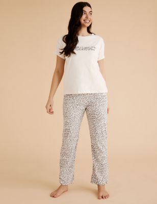  Pyjama 100 % coton à imprimé animal - Cream Mix