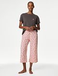 Cotton Rich Printed Cropped Pyjama Set