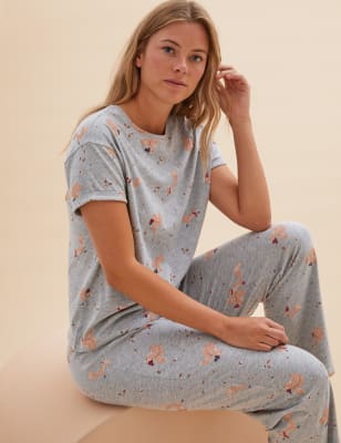 Buy Brown Squirrel Print Cotton Long Sleeve Pyjamas from Next Germany