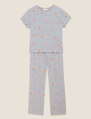 Squirrel Print Kids White Pyjamas