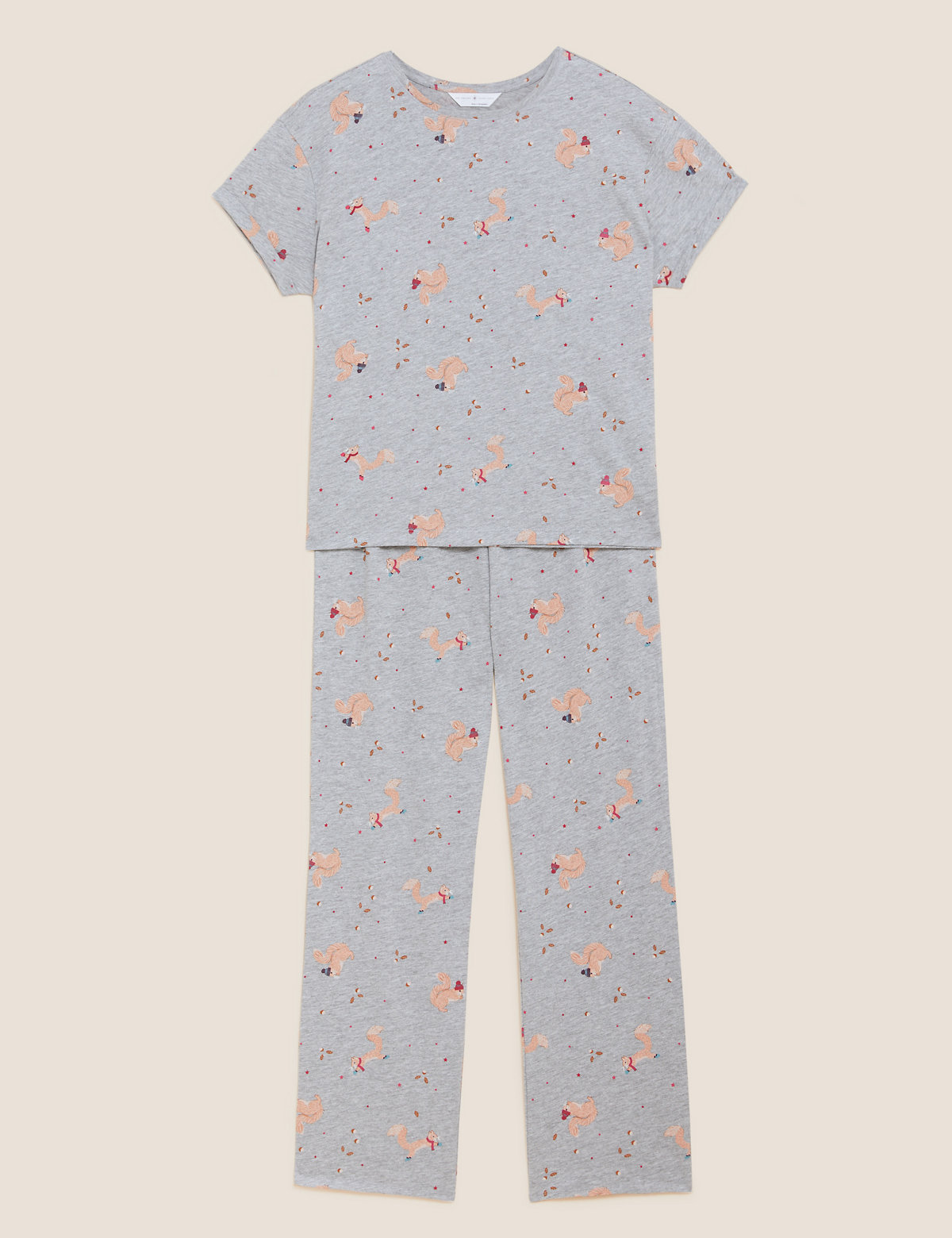 Cotton Rich Squirrel Print Pyjama Set