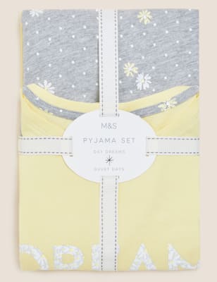 

M&S Collection Pijama de algodón con estampado de margaritasWomens - Yellow Mix, Yellow Mix