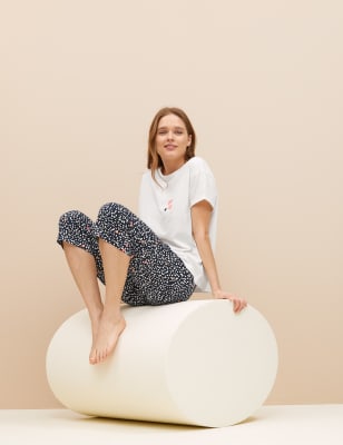 Cotton cropped pyjamas hot sale