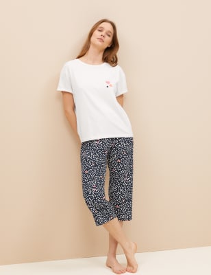 Cotton cropped pyjamas ladies new arrivals