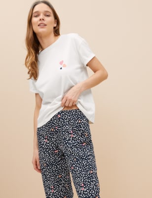 Pure Cotton Cropped Pyjama Set