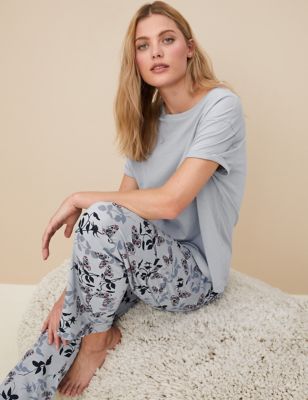 

Womens M&S Collection Cotton Rich Butterfly Print Pyjama Set - Blue Mix, Blue Mix