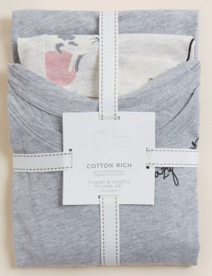 

M&S Collection Pijama corto de algodón con estampado de cochesWomens - Grey Mix, Grey Mix