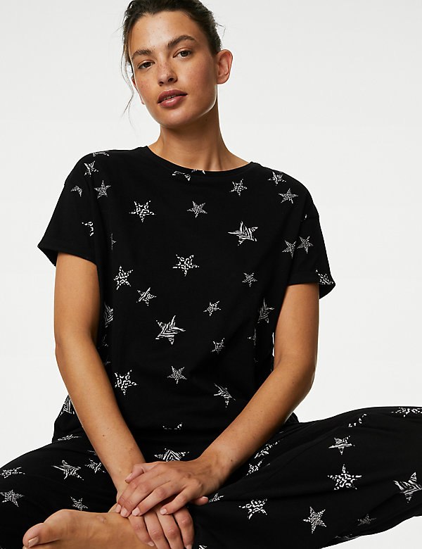 Pure Cotton Star Print Pyjama Set - LV