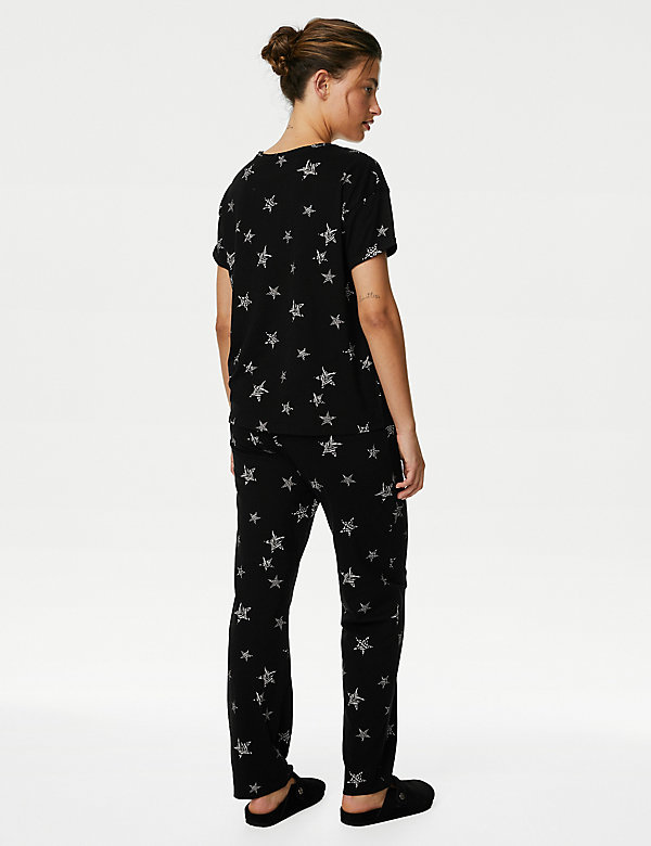 Pure Cotton Star Print Pyjama Set - LV