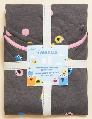 

M&S Collection Pijama de algodón de Omballs™Womens - Charcoal Mix, Charcoal Mix