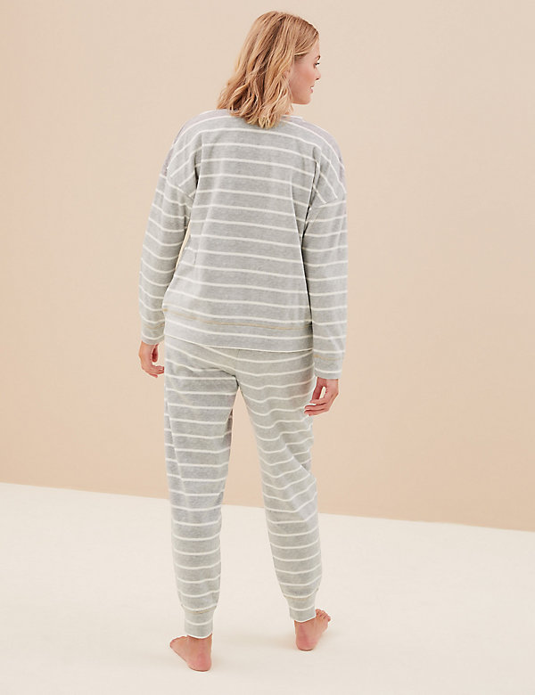Fleece Striped Pyjama Set - GR