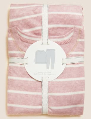 

Womens M&S Collection Fleece Striped Pyjama Set - Pink Mix, Pink Mix