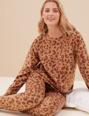 Womens leopard pj online set