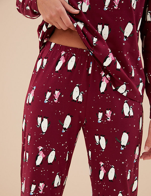 Pijama 100% algodón con diseño de pingüinos - ES