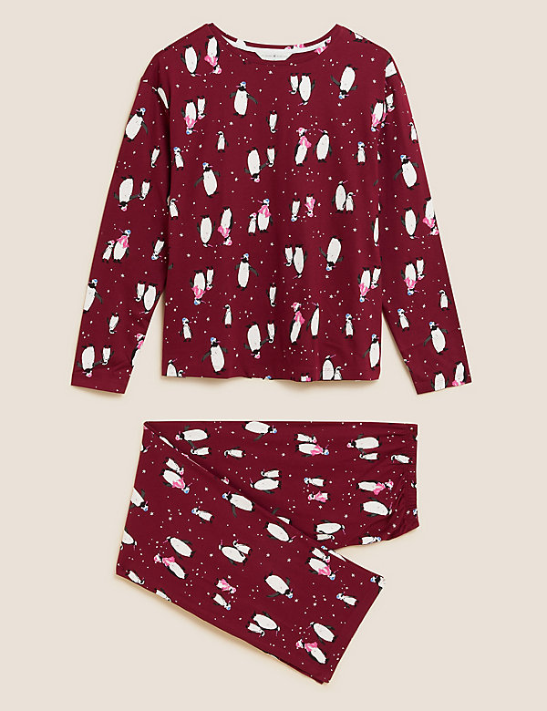 Pijama 100% algodón con diseño de pingüinos - ES