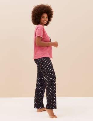 Pure Cotton Heart Print Pyjama Set