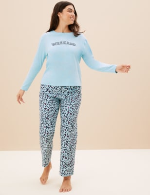 Pure Cotton Weekend Slogan Pyjama Set