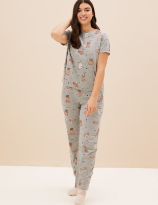 Cotton Rich Dog Print Pyjama Set