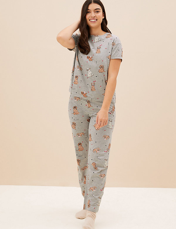 Cotton Rich Dog Print Pyjama Set - JP