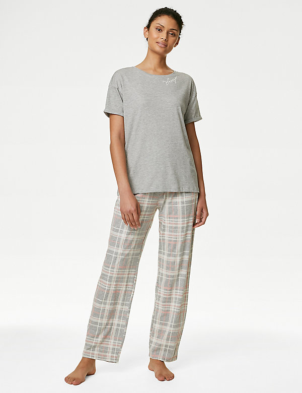 Cotton Rich Checked Pyjama Set - US